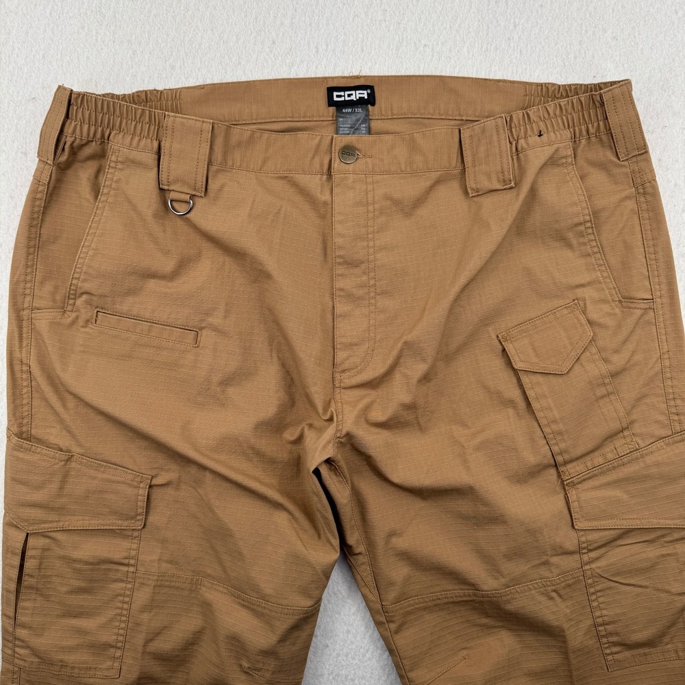 CQR Men's Tactical Ripstop Cargo Pants Straight Leg Regular Fit Khaki 44x32